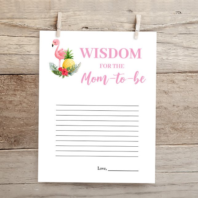 Tropiska Flamingo Böner för Baby Shower-kort (Skapare uppladdad)