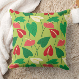 Tropiska flamingoblommor mönster kudde