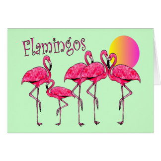 Tropiska Flamingokonstgåvor Hälsningskort