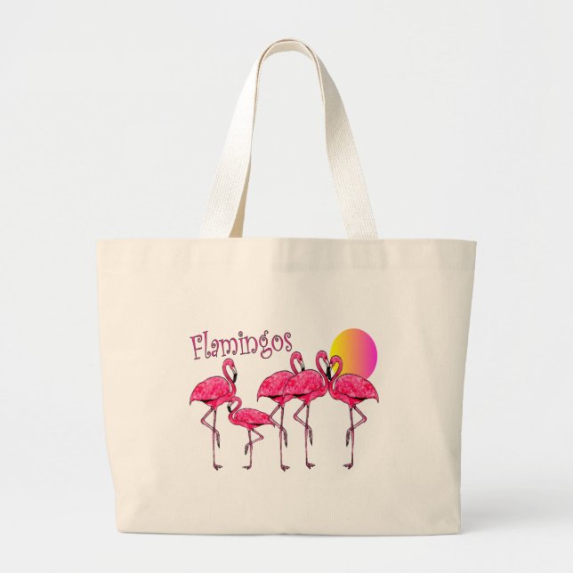Tropiska Flamingokonstgåvor Jumbo Tygkasse (Framsidan)