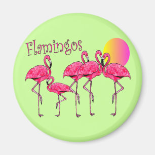 Tropiska Flamingokonstgåvor Magnet