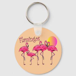Tropiska Flamingokonstgåvor Nyckelring