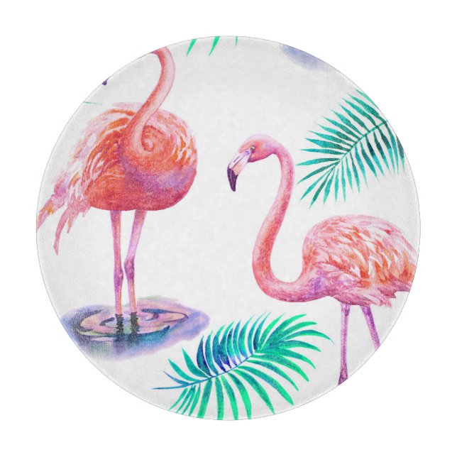 Tropiska Flamingos: Orchids Watercolor Seamless. (Framsidan)