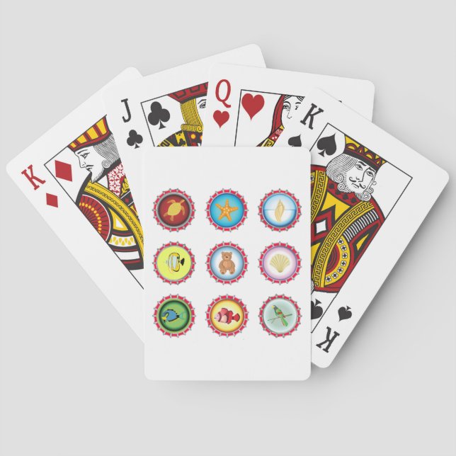 Tropiska Flaska Caps Design Ocean och Wildlife Casinokort (Baksidan)
