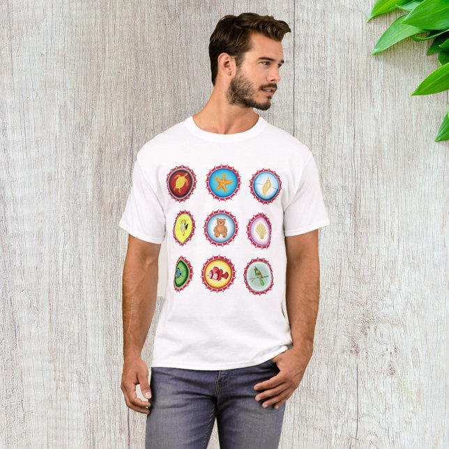 Tropiska Flaska Caps Design Ocean och Wildlife T Shirt (Skapare uppladdad)