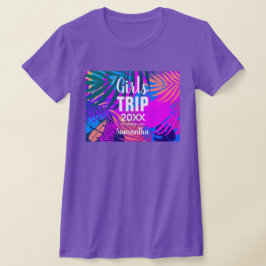 Tropiska flickor Resa med Krona, År och Namn T Shirt