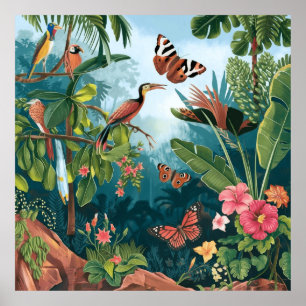 Tropiska Floran och faunan i Hispanic-landskapen Poster