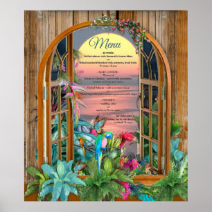 Tropiska Floran Paradise vid Sunset Poster