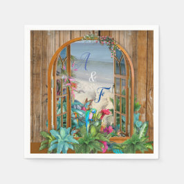 Tropiska Floran vid Beach Napkins Pappersservett