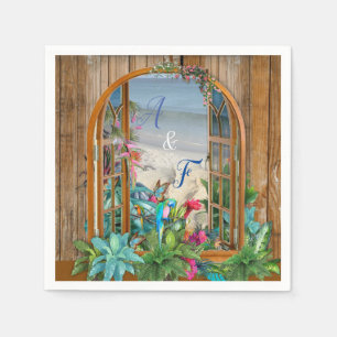 Tropiska Floran vid Beach Napkins Pappersservett