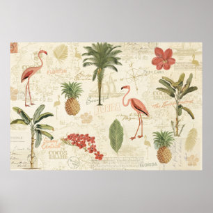 Tropiska Floridian Mönster Poster