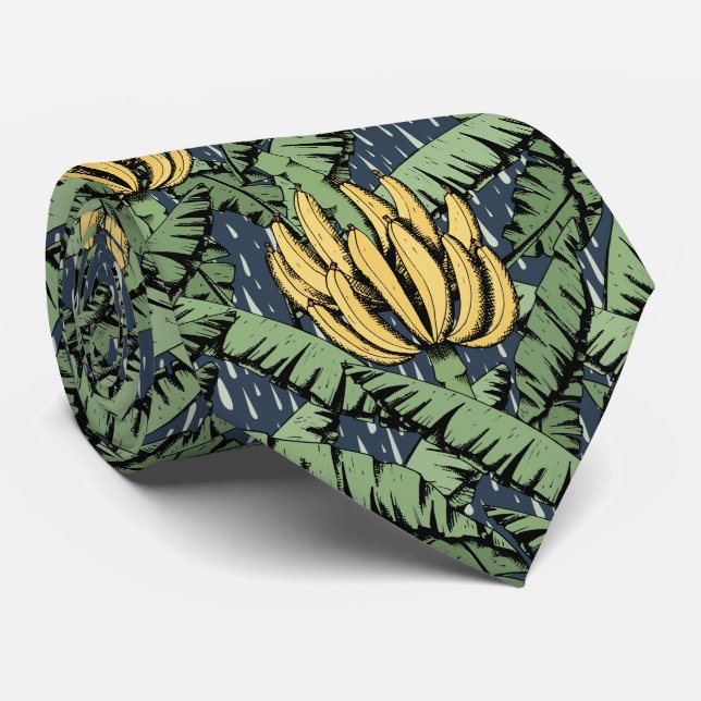 Tropiska flottan Banana Löv och Gult Bananas Slips (Rullad)