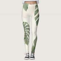 Tropiska Flykt Leggings – Monstera Leaf Yoga Byxor