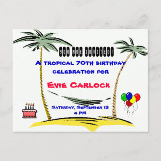 Tropiska Födelsedagsfest inbjudan Vykort