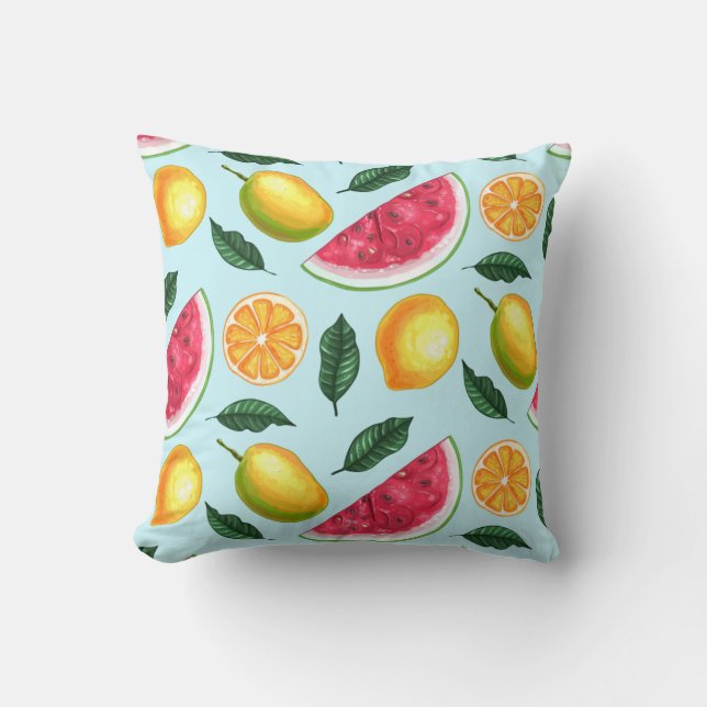 Tropiska Fruit Dekorativ kudde (Framsida)