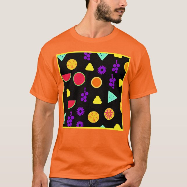 Tropiska Fruit Neon Paradise Mönster T Shirt (Framsida)