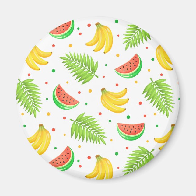 Tropiska Fruit Polka Dot Mönster Magnet (Framsidan)