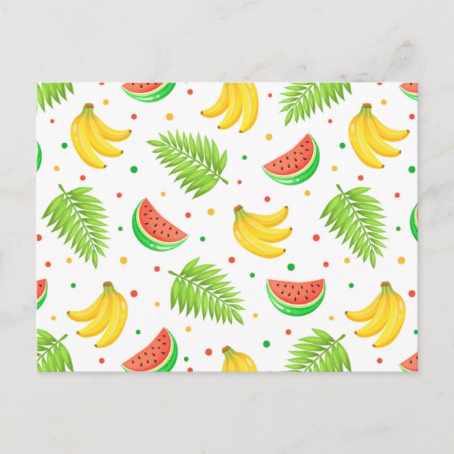 Tropiska Fruit Polka Dot Mönster Vykort (Framsida)