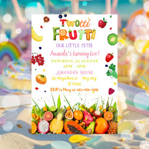 Tropiska Fruit Twotti Frutti Birthday Inbjudningar