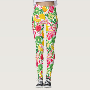 Tropiska Fruit Watercolor, sommaren Mönster Leggings