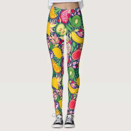 Tropiska Fruit Watercolor, sommaren Mönster Leggings