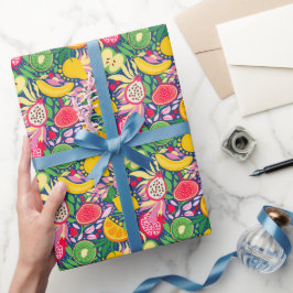 Tropiska Fruit Watercolor, sommaren Mönster Presentpapper