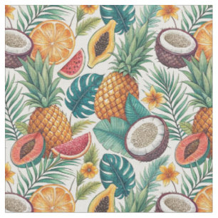 Tropiska frukter - Ananas & Melon Sommar Design Tyg