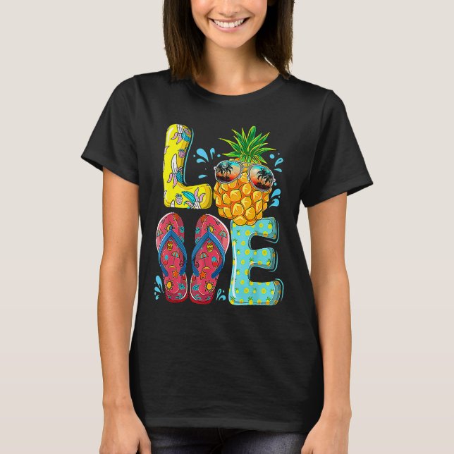 Tropiska frukter av kärlek sommar Flinflip flops T Shirt (Framsida)