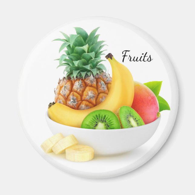 Tropiska frukter i en skål magnet (Framsidan)