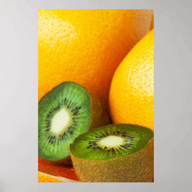 Tropiska frukter: kiwi och grapefrukt poster (Framsidan)