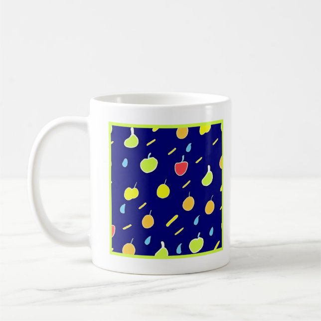 Tropiska frukter Neon Färg Mönster Kaffemugg (Vänster)