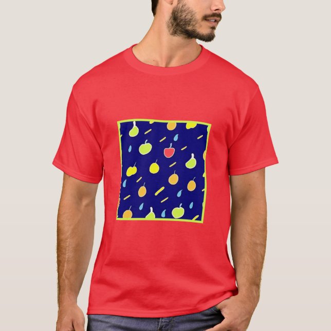 Tropiska frukter Neon Färg Mönster T Shirt (Framsida)