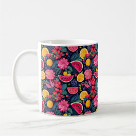 Tropiska frukter och blommor kaffemugg