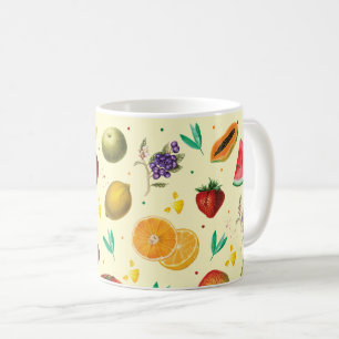Tropiska frukter och grönsaker av personlig Namn Kaffemugg