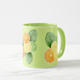 Tropiska frukter - Orangar, citroner, limmer på Gr Mugg
