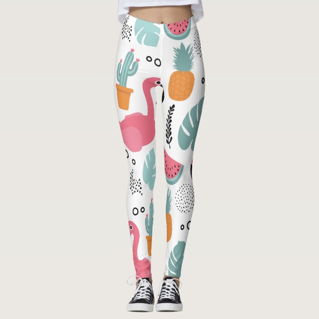 Tropiska frukter: upprepa mönster. leggings (Framsida)