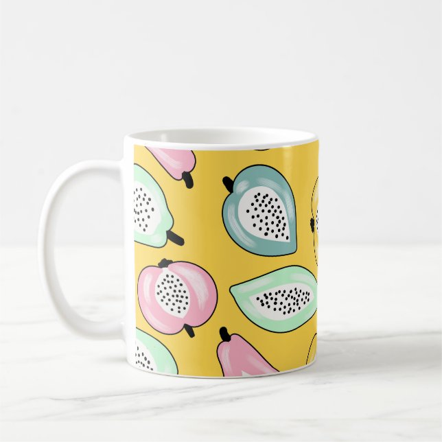 Tropiska frukter: Vibrant Print Mönster Kaffemugg (Vänster)