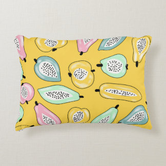 Tropiska frukter: Vibrant Print Mönster Prydnadskudde