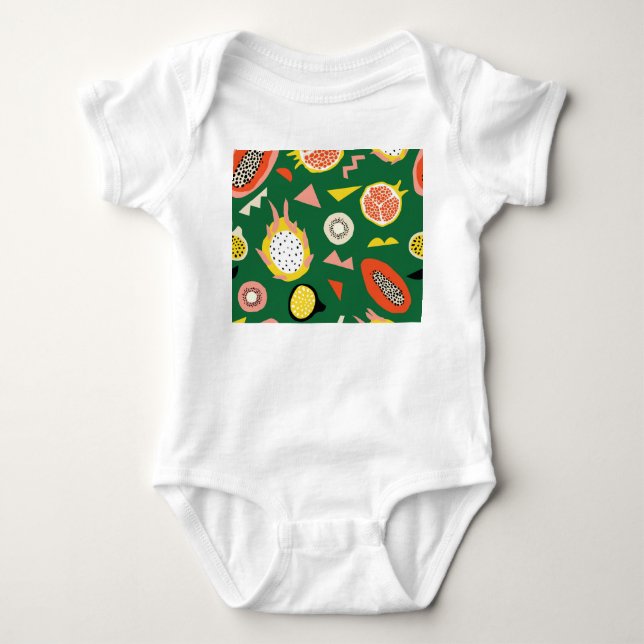Tropiska frukter: vibrerande, sömlöst mönster. t shirt (Framsida)