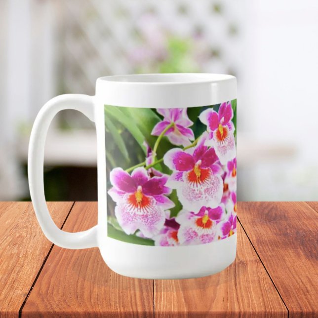 Tropiska Fuchsia Orkidéer Kaffemugg (Skapare uppladdad)