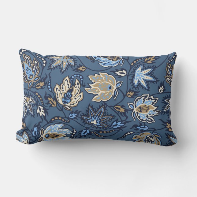 Tropiska fyllningar med protea Batik Flower Lumbar Lumbarkudde (Framsida)