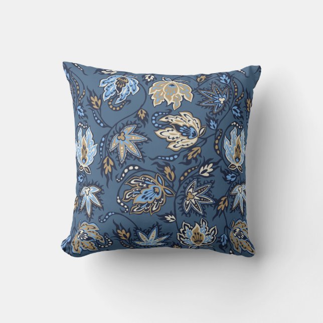 Tropiska fyllningar på kvadrat med protea Batik Kudde (Framsida)