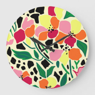 Tropiska Garden Dots Stor Klocka