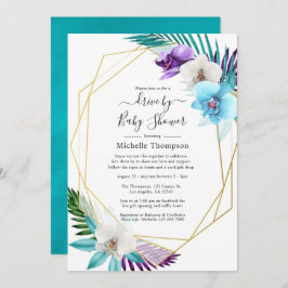 Tropiska geometriska sommarenheter efter duschar inbjudningar