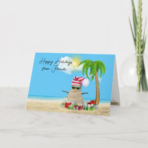 Tropiska Glad Jul Sand Man Helgkort