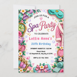Tropiska Glamour Tjejer Pamper Party Inbjudningar