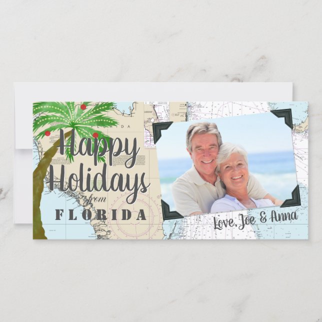 Tropiska Goda Högtider från Florida Sjöfart Julkort (Framsida)