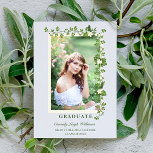 Tropiska Grenar & White Flowers Studenten Inbjudningar