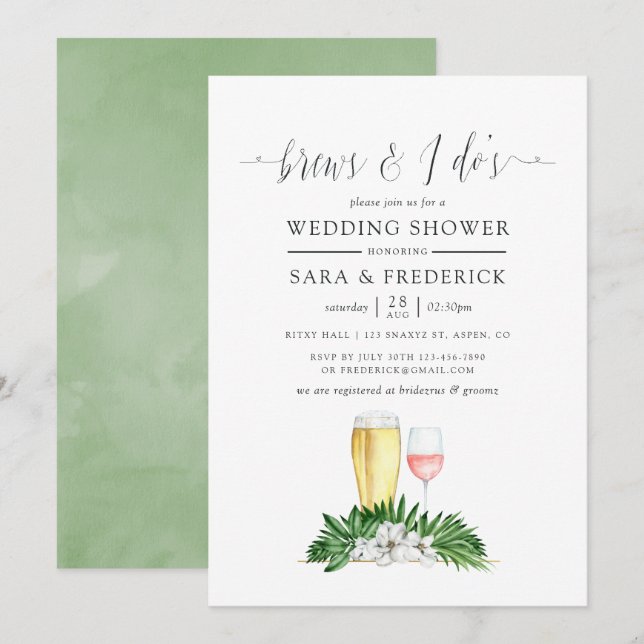 Tropiska grey brinner innan jag gör det inbjudningar (Fram/baksida)