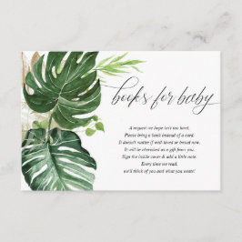 Tropiska grey monstera löv bokar för baby tilläggskort